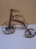Vintage Look Metal and Wood Decorative Tricycle