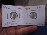 1946 and 1964 Silver Roosevelt Dimes