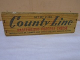 Vintage Wooden County Line Cheese Box w/Lid
