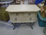 Iron Base Upholstered 3 Drawer Bombay Chest