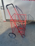 Red Folding Shopping Cart