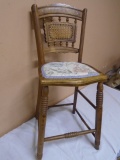 Antique Ornate Child's Wooden Stool