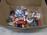 Large Box Full of Assorted Christmas Décor & Ornaments
