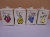 Vintage 4pc Ceramic Fruit Canister Set