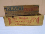 2 Antique Wooden Cheese Boxes