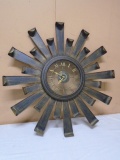 Large Metal Art Vase Wall Clock