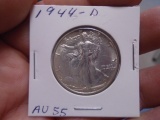 1944 D Mint Silver Walking Liberty Half Dollar