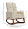Costway Rocking Chair High Back Upholstered Lounge Armchair w/ Side Pocket