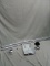 Adjustable Up To 80” Silver Curved Shower Rod w/ Hardware