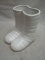 White Stoneware Style Decorative Stand Alone Boots