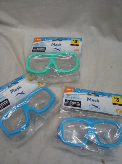 Lot of 3 Children’s Mask Style Underwater Accessories