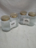 Set of 4 Glass 16.1Oz Jars