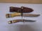 2pc Rough Rider Cutlery Knife Set w/ Leather Sheave