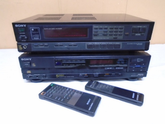 Sony Model STR-AV 450 Fm Stereo/AM-FM Receiver & Sony CDP-CSF 5 Disc CD Player