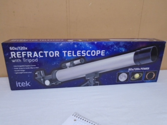 iTek 60X/120X Refractor Telescope w/ Tripod