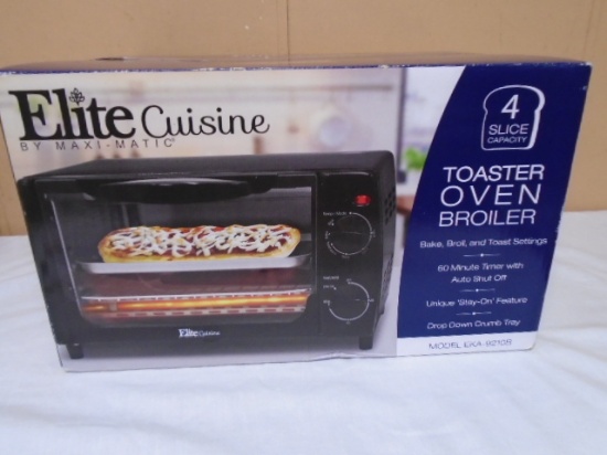 Elite Cuisine 4 Slice Capacity Toaster Oven Broiler