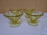 Set of 4 Depression Glass Desert Dishes