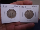 1926 & 1927 Silver Standing Liberty Quarters