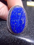 Ladies German Silver & Lapis Ring