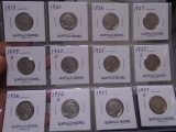 Group of 12 Assorted Date Buffalo Nickels