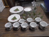 42pc Place Setting for 8 Seagull Fine China Christmas Dinnerware