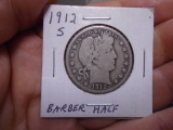 1912 S Mint Barber Half Dollar