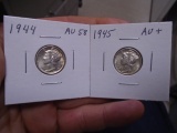 1944 & 1945 Silver Mercury Dimes