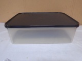 Brand New Tupperware 1890 Black Lid Clear Rectangular Container w/ Lid