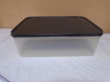 Brand New Tupperware 1890 Black Lid Clear Rectangular Container w/ Lid