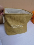 Burlap Cloth Lined Storage Tote