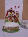 Dept 56 M&Ms Harvest Dance Party Lighted Handpainted Ceramic Barn