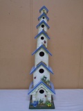 7 Story Decorated Wood Bird House Décor