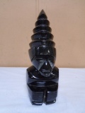 Black Onyx Obsidian Mayan Sculpture