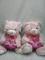 Pink bears with hearts very soft quantity 2