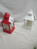 Lanterns one Red and one white battery powered candle