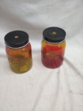 Pair of Quart Size Jars with Lids for drinking straws
