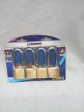 Set of 4 Brinks Solid Brass Long Neck Pad Locks