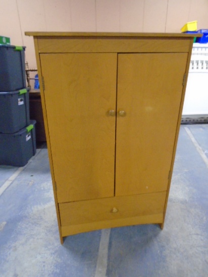 Wooden Double Door Cabinet w/ Drawer in Bottom