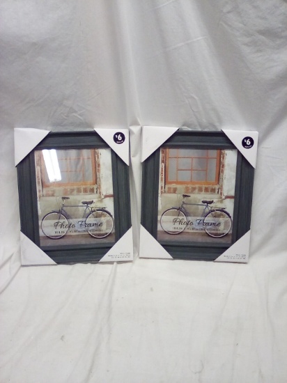 Pair of Decorative Grey Wood 8"x10" Picture Frames