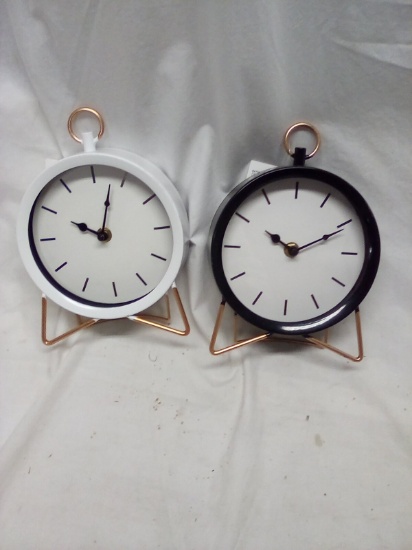 Pair of TrueLiving 5.9"x2.4"x8.26" Retro Clocks