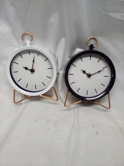 Pair of TrueLiving 5.9"x2.4"x8.26" Retro Clocks