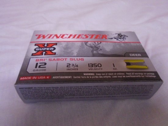 5 Round Box of Winchester Super X 12ga Bri Sabot Slugs