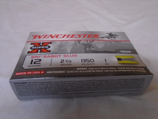 5 Round Box of Winchester Super X 12ga Bri Sabot Slugs