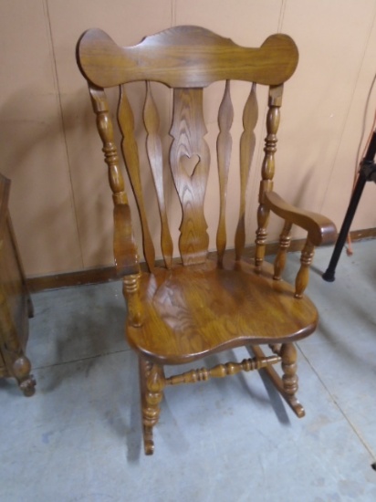Beautiful Solid Oak Rocking Chair