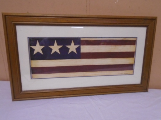 Framed Warren Kimble American Flag Print