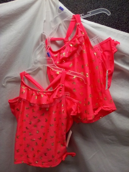 Qty. 2 Two Piece Swim Suit Sets girls size 6/6X