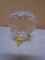 Beautiful Faceted Lead Crystal Diamond Shape on Brass Stand