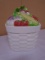Ceramic Basket Weave Vegetable Cookie Jar