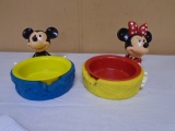 Disney Mickey and Minnie Mouse Bowls w/Removable Bowls