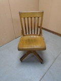Antique Wooden Rolling Office/Desk Chair